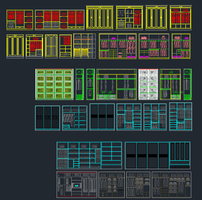 原创衣柜CAD素材，衣柜CAD施工图纸下载