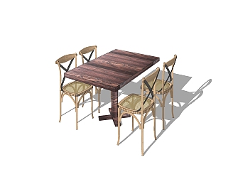 现代<em>餐桌椅</em>免费su模型，<em>餐桌椅</em>草图大师模型下载