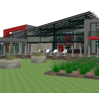 现代度假别墅草图大师模型，sketchup别墅su模型下载