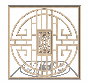  现代中式 屏风草图大师模型，屏风sketchup模型下载