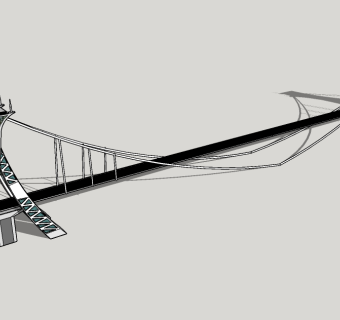 现代公路桥草图大师模型，公路桥su模型下载