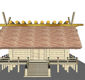 日式古建民房草图大师模型下载、古建民房su模型下载