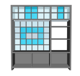现代装饰柜sketchup模型，柜子草图大师模型下载