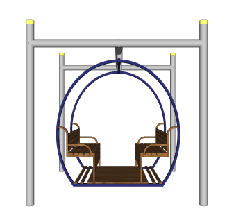 现代秋千草图大师模型，秋千椅skp文件下载
