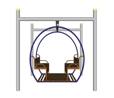 现代秋千草图大师模型，秋千椅skp文件下载