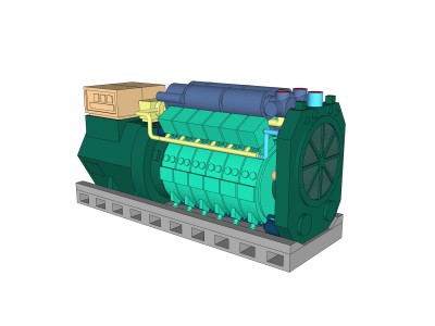 现代柴油发电机草图大师模型，柴油发电机sketchup模型下载
