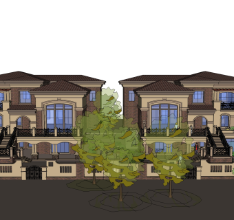 欧式别墅su模型，别墅sketchup模型下载