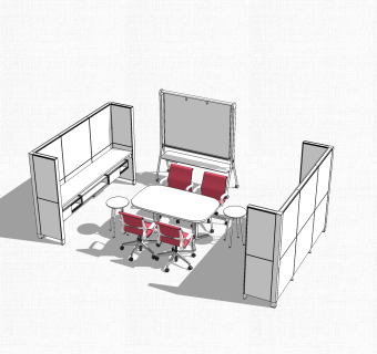 会议桌草图大师模型，会议桌skp模型，会议桌su素材下载