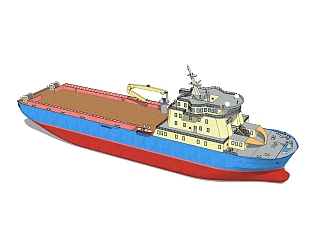 现代大型货轮su模型，货轮sketchup模型下载