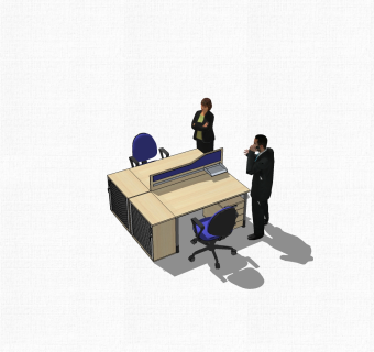 现代简约办公桌su模型，办公桌草图大师模型下载