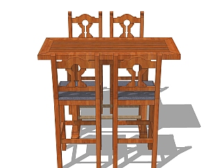 <em>中式餐桌</em>椅草图大师模型，餐桌椅skb文件下载