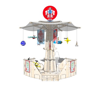 现代游乐设施草图大师模型，游乐设施sketchup模型下载