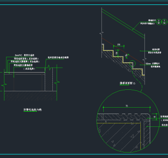 防静电地板及楼梯防滑槽节点大样cad图纸下载