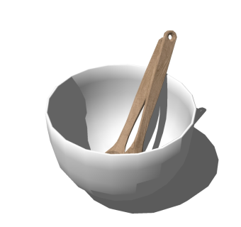 日式餐具草图大师模型，碗SU模型下载