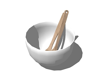 日式餐具草图大师模型，碗SU模型下载