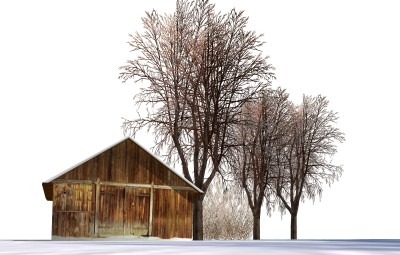 自然风雪景木屋草图大师模型，木屋sketchup模型免费下载