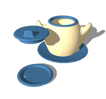 现代茶壶玩具草图大师模型，玩具su模型下载