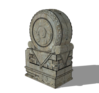 抱鼓石sketchup模型下载，抱鼓石草图大师模型