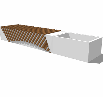现代户外坐凳草图大师模型，户外坐凳sketchup模型下载