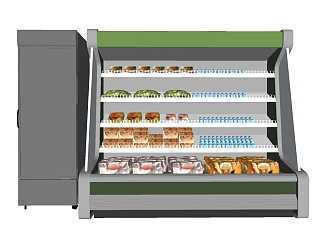 现代超市冷藏柜su模型，超市冷藏柜草图大师模型下载