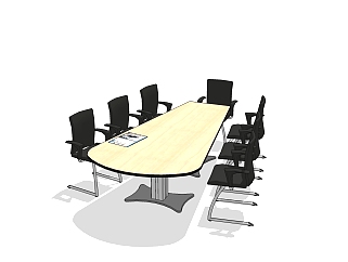 会议桌草图大师模型，会议桌skp模型，会议桌su素材下载