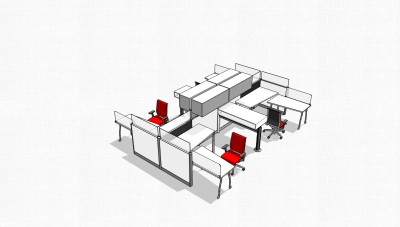 办公桌草图大师模型，办工桌sketchup模型，办工桌su素材下载