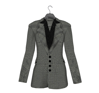 现代女士西装外套服饰草图大师模型,服装店衣架su模型下载