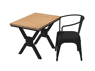 现代可折叠桌椅免费su模型，可折叠桌椅skp模型下载