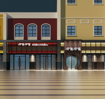 中式连锁火锅店CAD图纸，火锅店cad设计图纸下载