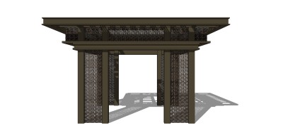 新中式凉亭 草图大师模型下载、新中式凉亭su模型下载