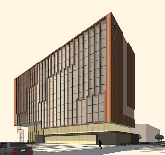 现代高层办公楼草图大师模型，高层办公楼sketchup模型免费下载