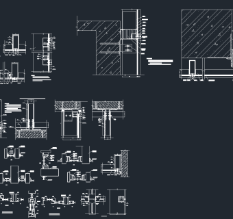 全套雨棚结构CAD施工图集，雨棚CAD建筑图纸下载