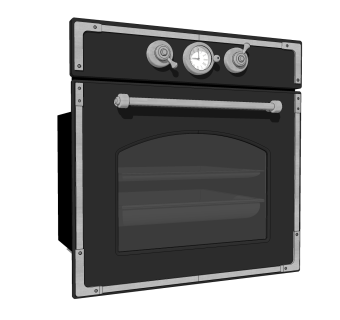 现代微波炉su模型，厨具草图大师模型下载