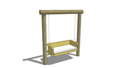 现代木质秋千su模型下载、秋千草图大师模型下载