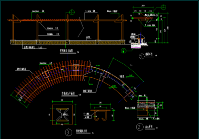 现代木廊架cad施工图，景观架cad图纸下载