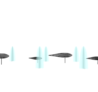 现代景观小品鱼草图大师模型，景观小品sketchup模型skp文件分享