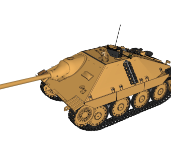 德国hetzer追猎者坦克歼击车草图大师模型，坦克SU模型下载