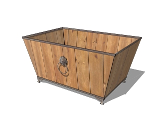 中式木质储物箱su模型下载、储物箱草图大师模型下载