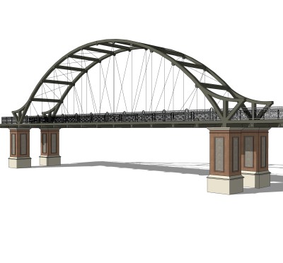 铁拉大桥草图大师模型下载，sketchup大桥su模型分享