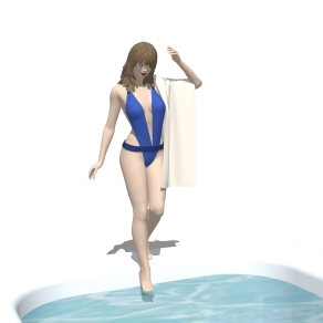超逼真的3D人物su模型，泳装人物草图大师模型下载
