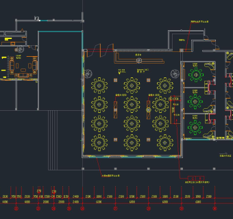 现代中餐厅设计施工图，餐厅CAD施工图纸下载