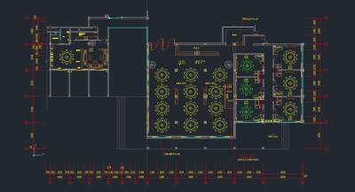 现代中餐厅设计施工图，餐厅CAD施工图纸下载