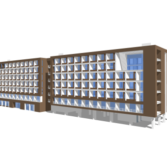 现代办公楼草图大师模型，办公楼sketchup模型免费下载