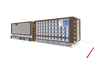 现代办公楼草图大师模型，办公楼sketchup模型免费下载