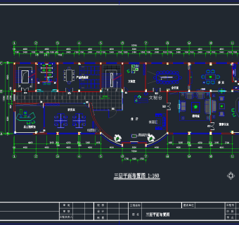 宁波天鹏集团办公CAD施工图，办公空间施工图纸下载