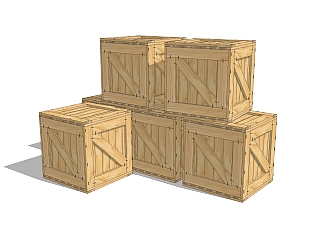 现代木质收纳箱草图大师模型，木箱su模型下载
