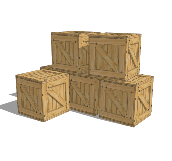 现代木质收纳箱草图大师模型，木箱su模型下载