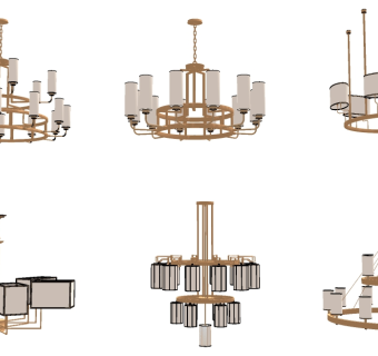 新中式吊灯su模型，吊灯sketchup模型下载