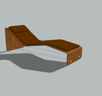 现代躺椅SU免费模型，现代简约躺椅sketchup模型
