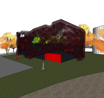 现代售楼处skb模型分享，售楼中心SU模型下载